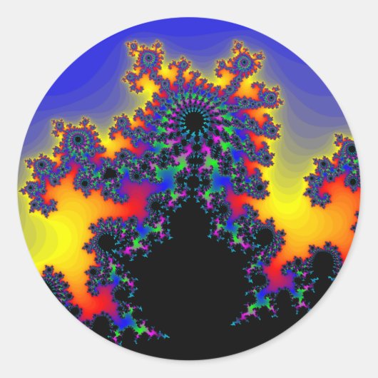 De rand van de fractal: ronde sticker (Voorkant)