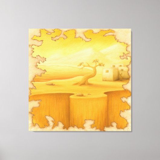 "De Rand van de Wereld" Avontuur Motief Schilderen Canvas Afdruk (Voorkant)