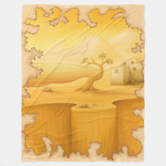 "De Rand van de Wereld" Avontuur Motief Schilderen Fleece Deken (Voorkant)