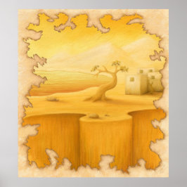 "De Rand van de Wereld" Avontuur Motief Schilderen Poster