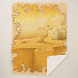 "De Rand van de Wereld" Avontuur Motief Schilderen Sherpa Deken