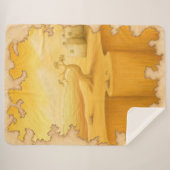 "De Rand van de Wereld" Avontuur Motief Schilderen Sherpa Deken (Voorkant (horizontaal))