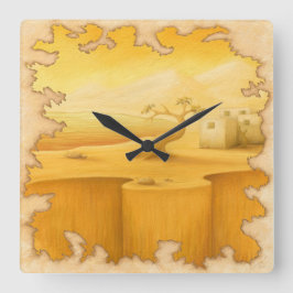 "De Rand van de Wereld" Avontuur Motief Schilderen Vierkante Klok