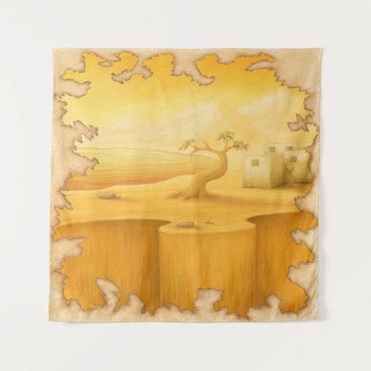 "De Rand van de Wereld" Avontuur Motief Schilderen Wandkleed (Voorkant)