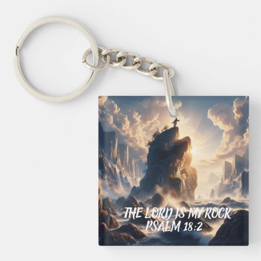 De rand van het bestaan DE HEER IS MIJN ROTS Sleutelhanger (Voorkant)