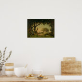 De rand van het bos in Fontainebleau Poster (Keuken)
