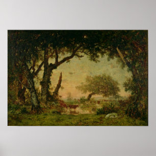 De rand van het bos in Fontainebleau Poster