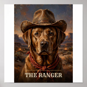De Ranger Labrador Retriever Vintage Western Huisd Poster