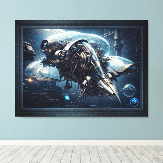 De Raspian Dynamorph Drone AI Art van Xzendor7 Canvas Afdruk (Insitu (Houten vloer))