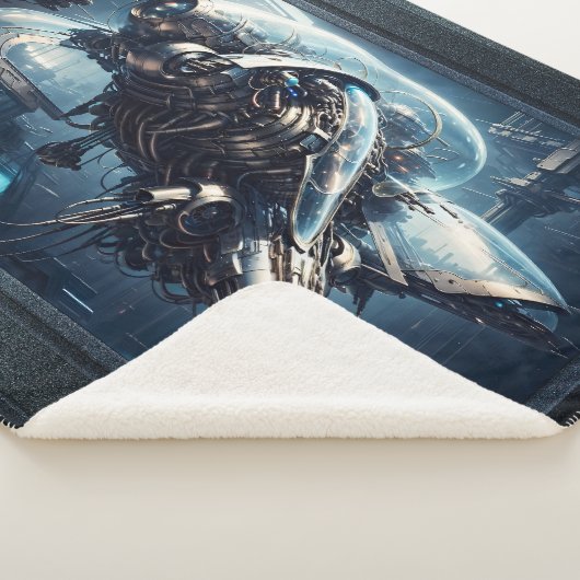 De Raspian Dynamorph Drone AI Art van Xzendor7 Sherpa Deken (3/4)