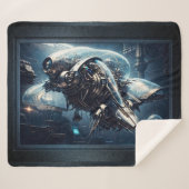 De Raspian Dynamorph Drone AI Art van Xzendor7 Sherpa Deken (Voorkant (horizontaal))