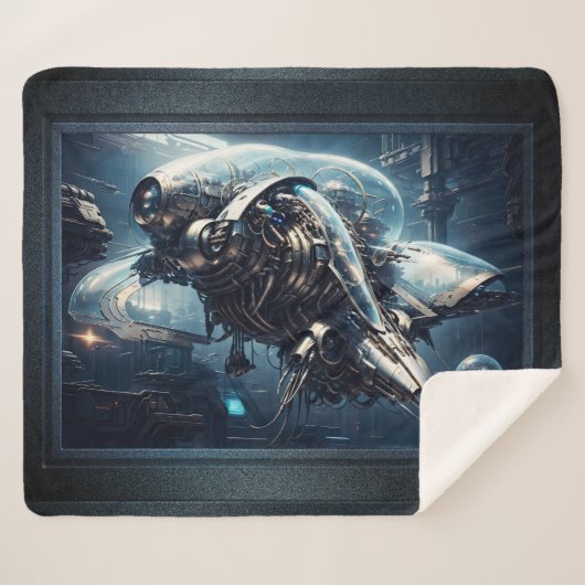 De Raspian Dynamorph Drone AI Art van Xzendor7 Sherpa Deken (Voorkant (horizontaal))