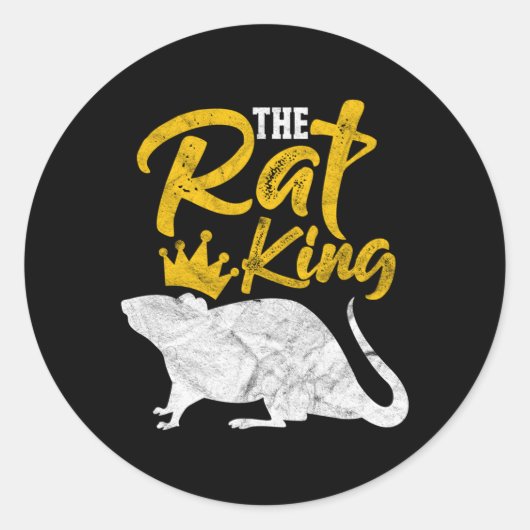 De Rat Koning Rat eigenaar Ronde Sticker (Voorkant)