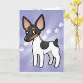 De Rat Terrier van de cartoon/de Fox-terrier van Kaart (Gele Bloem)