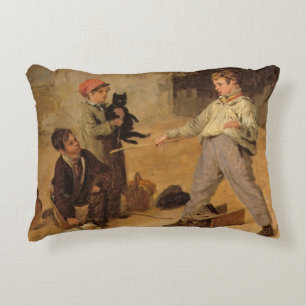 De Rat Trap (olie op het paneel) Decoratief Kussen