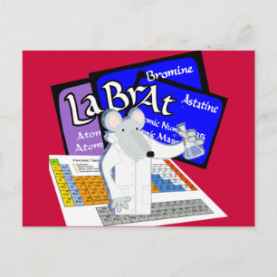 De Rat van het laboratorium die met Elementen van  Briefkaart