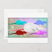 De Ratten van het Huisdier van de Regenboog van Briefkaart (Voorkant / Achterkant)