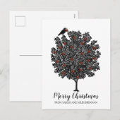 De Raven Bird decorreert de kerstboom Feestdagenkaart (Voorkant / Achterkant)