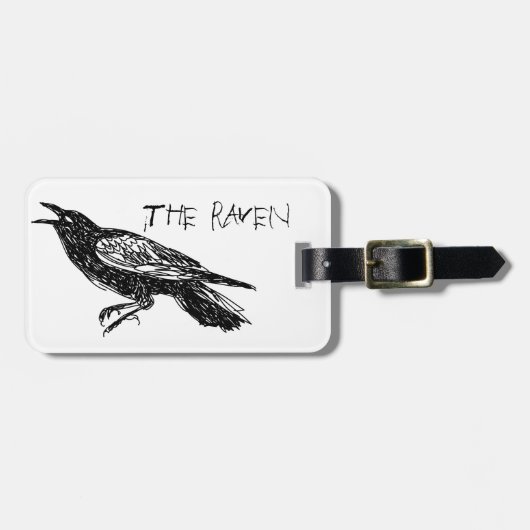 De Raven, Black en White Bagagelabel (Voorkant horizontaal)