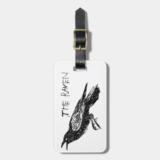 De Raven, Black en White Bagagelabel (Voorkant verticaal)