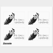 De Raven, Black en White Rechthoekige Sticker (Vel)