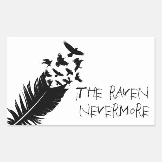 De Raven, Black en White Rechthoekige Sticker (Voorkant)