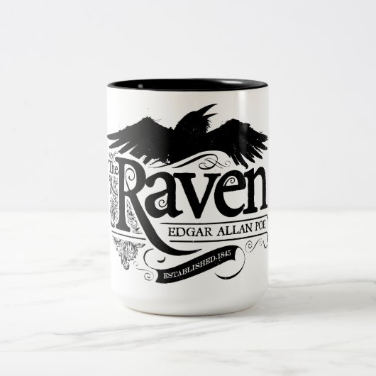 De Raven Edgar Allan Poe Coffee-Mok Tweekleurige Koffiemok (Center)