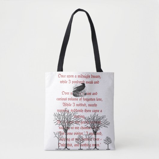 De Raven  gedicht Canvas tas (Voorkant)