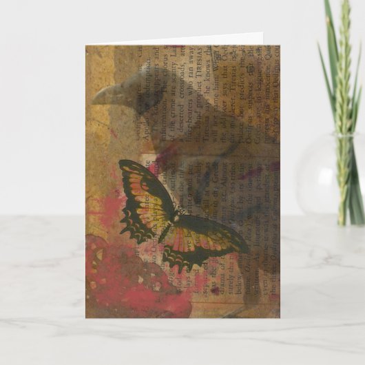 De Raven Grunge Collage Kaart (Voorkant)