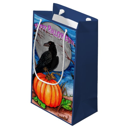 De Raven Happy Halloween Gift Bag Klein Cadeauzakje (Achterkant Gekanteld)