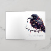 De Raven Kerstmis Folie Feestdagenkaart (Buiten Laag)