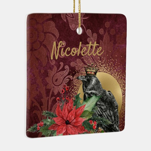 De Raven King Gothic Grote Kerstmis Keramisch Ornament (Rechts)