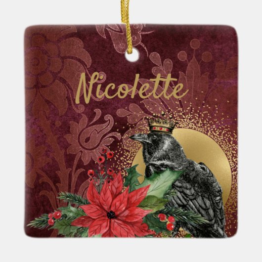 De Raven King Gothic Grote Kerstmis Keramisch Ornament (Voorkant)