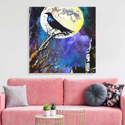De Raven, Nevermore Canvas Afdruk (Insitu (Woonkamer))
