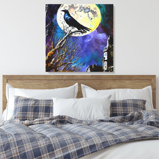 De Raven, Nevermore Canvas Afdruk (Insitu (Slaapkamer))