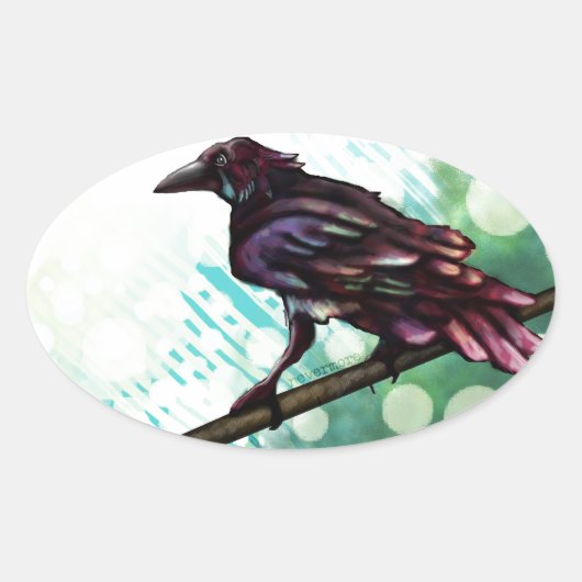 De Raven Ovale Sticker (Voorkant)