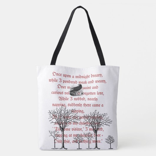 De Raven Red  Poem Canvas tas (Achterkant)
