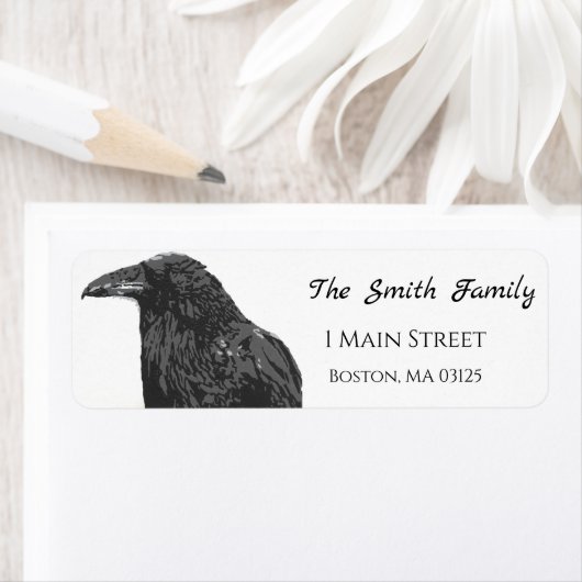 De Raven Return-adreslabels Etiket (Insitu)
