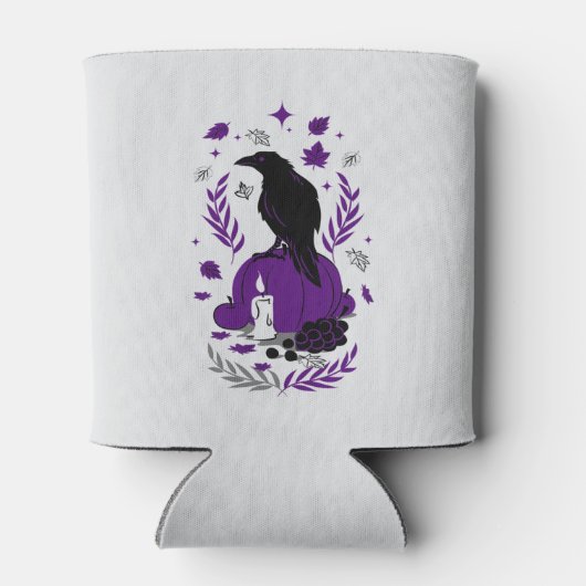 De Raven van de Herfst - Gotische Oogst Koelbox Blikjeskoeler (Achterkant)