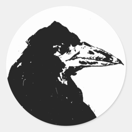 De Raven van Edgar Allan Poe Ronde Sticker (Voorkant)