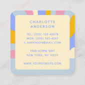 De Rays Abstracte Trendy naam van Retro Vierkante Visitekaartje (Achterkant)