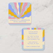 De Rays Abstracte Trendy naam van Retro Vierkante Visitekaartje (Voorkant / Achterkant)