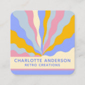 De  Rays Abstracte Trendy naam van Retro Vierkante Visitekaartje (Voorkant)