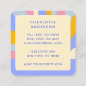 De  Rays Abstracte Trendy naam van Retro Vierkante Visitekaartje (Achterkant)