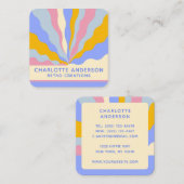 De  Rays Abstracte Trendy naam van Retro Vierkante Visitekaartje (Voorkant / Achterkant)