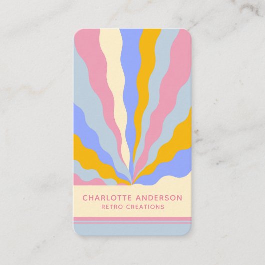 De  Rays Abstracte Trendy naam van Retro Visitekaartje (Voorkant)