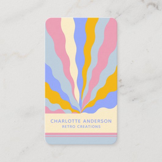 De  Rays Abstracte Trendy naam van Retro Visitekaartje (Voorkant)