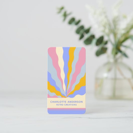 De  Rays Abstracte Trendy naam van Retro Visitekaartje (Staand voorkant)