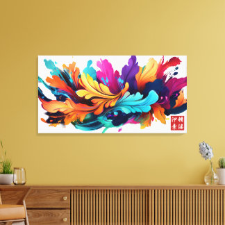 De razende bladeren canvas afdruk