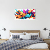 De razende bladeren canvas afdruk (Insitu (Slaapkamer))